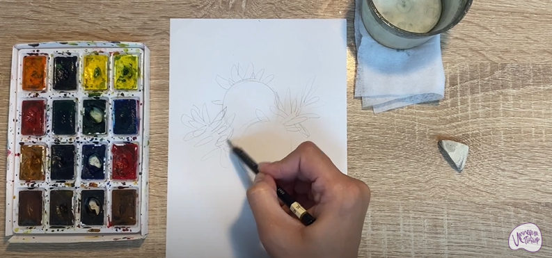 Рисуем Водяника чёрная