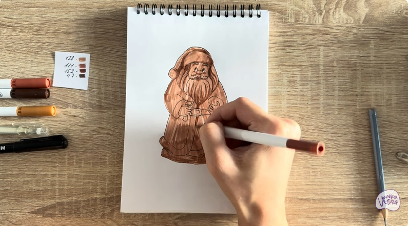 Рисуем Шоколадный Дед Мороз