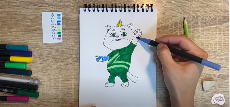 Рисуем Вася из "Супер Мяу"