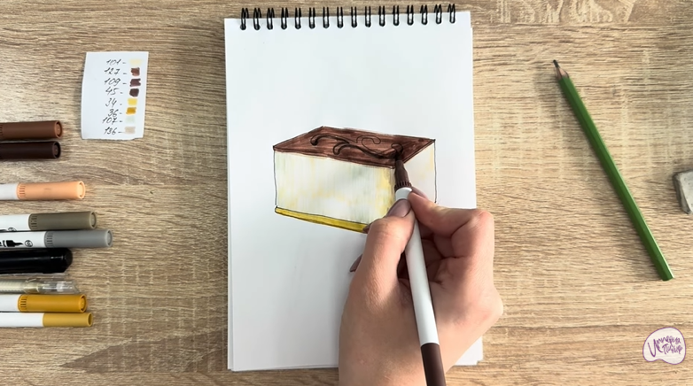 Рисуем Пирожное "Птичье Молоко"