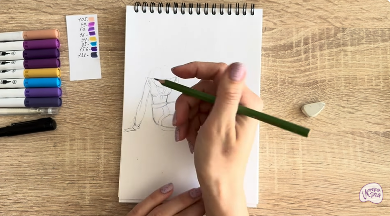 Рисуем Шамаханская Царица из "Три богатыря"