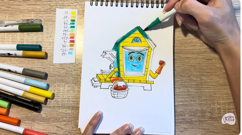 Рисуем Вася из мультфильма  "Домики"