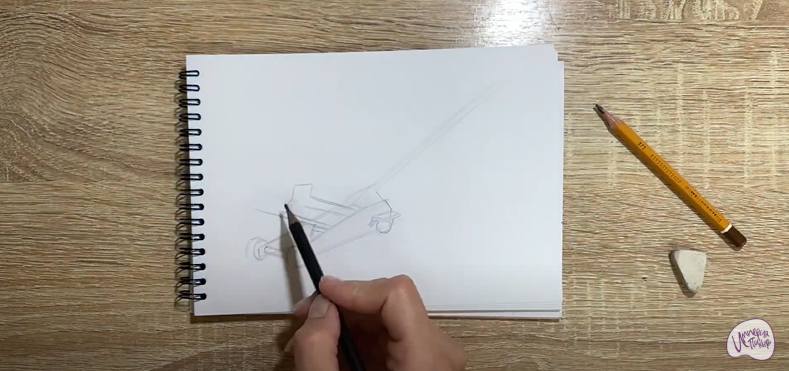Рисуем Подкатной домкрат