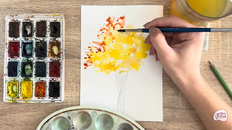 Рисуем Багрянник японский