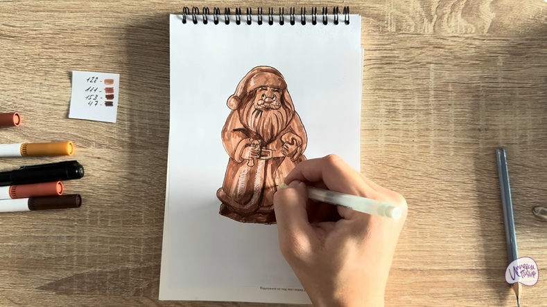 Рисуем Шоколадный Дед Мороз