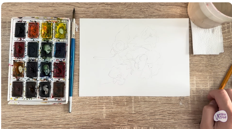 Рисуем Алтей лекарственный