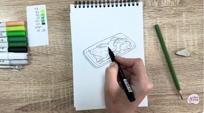 Рисуем Салат "чука"