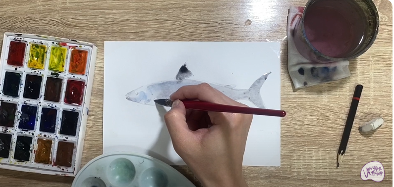 Рисуем Байкальский омуль