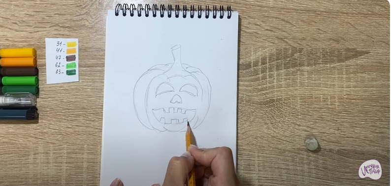 Рисуем Тыква на Хэллоуин