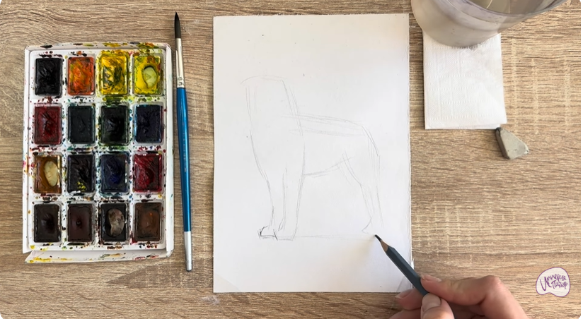 Рисуем Собака породы Бернский зенненхунд