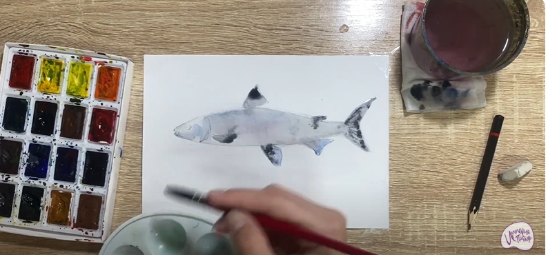 Рисуем Байкальский омуль