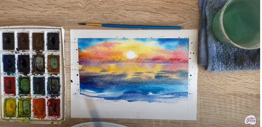Рисуем Солнце у моря