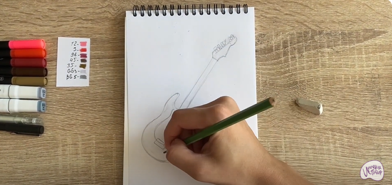 Рисуем Электрогитара