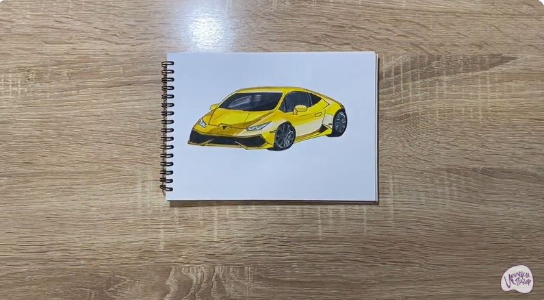 Рисуем Машина марки "Lamborghini"