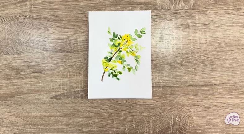 Рисуем Ветка караганы