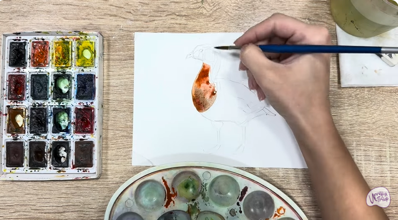 Рисуем Краснозобая казарка