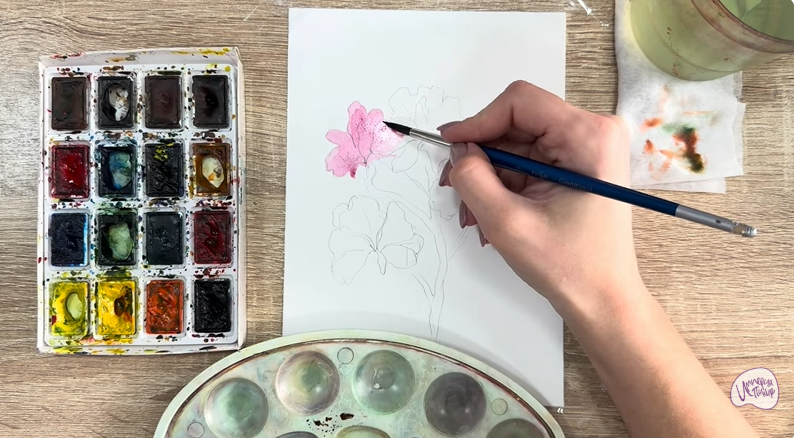 Рисуем Ветка рододендрона