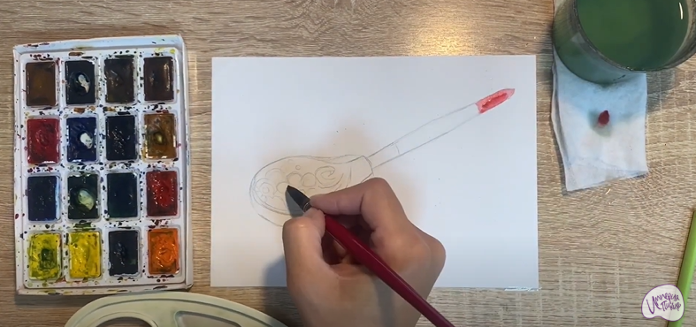 Рисуем Деревянная ложка