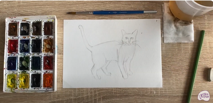 Рисуем Бенгальская кошка