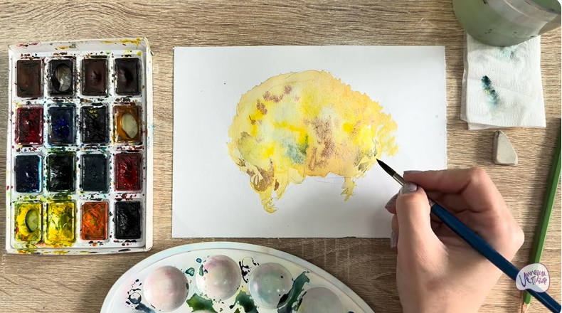 Рисуем Рамария жёлтая