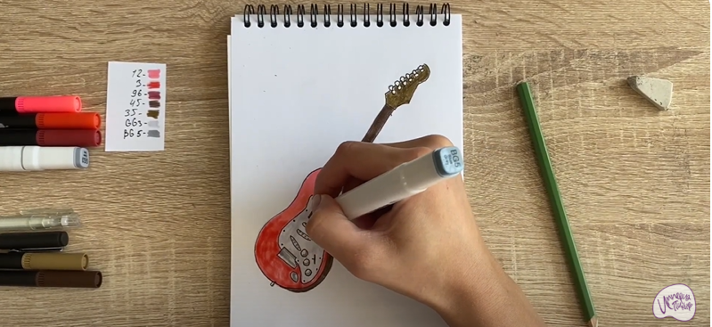 Рисуем Электрогитара