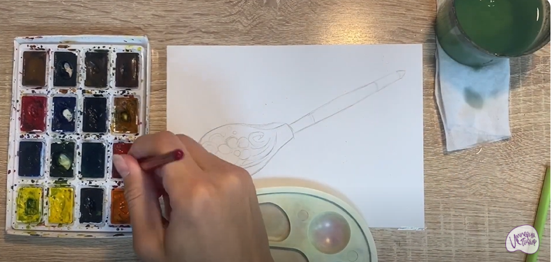 Рисуем Деревянная ложка