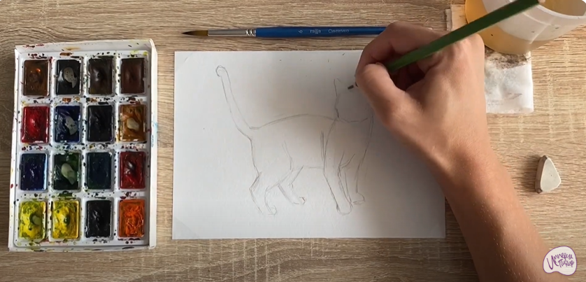 Рисуем Бенгальская кошка
