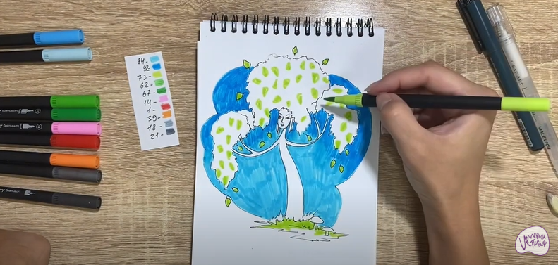 Рисуем Берёза из сказки