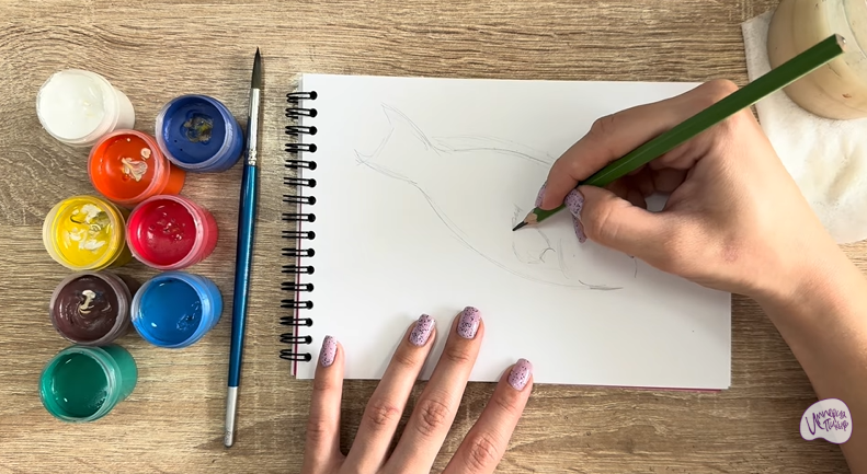 Рисуем Рыба-попугай