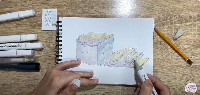 Рисуем Сыр "Фета"