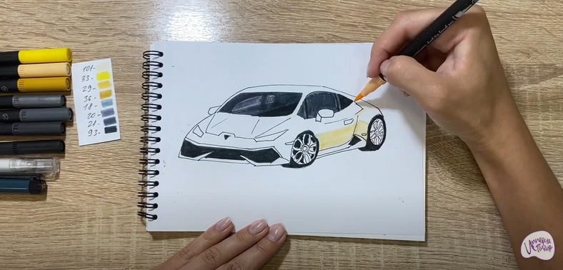 Рисуем Машина марки "Lamborghini"