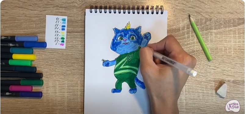 Рисуем Вася из "Супер Мяу"
