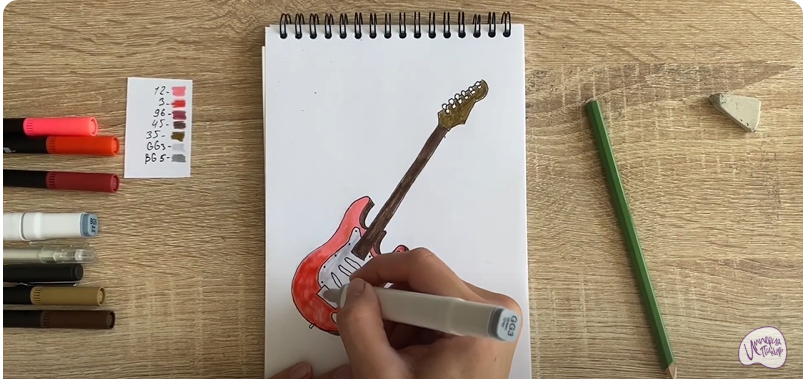 Рисуем Электрогитара