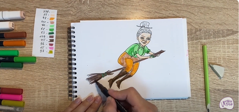 Рисуем Баба Яга из "Царевны"