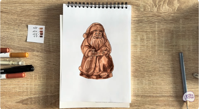 Рисуем Шоколадный Дед Мороз