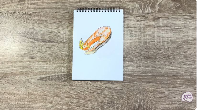 Рисуем Стейк из форели