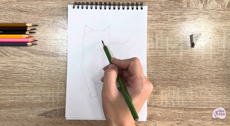 Рисуем Кошка породы "Манчкин"