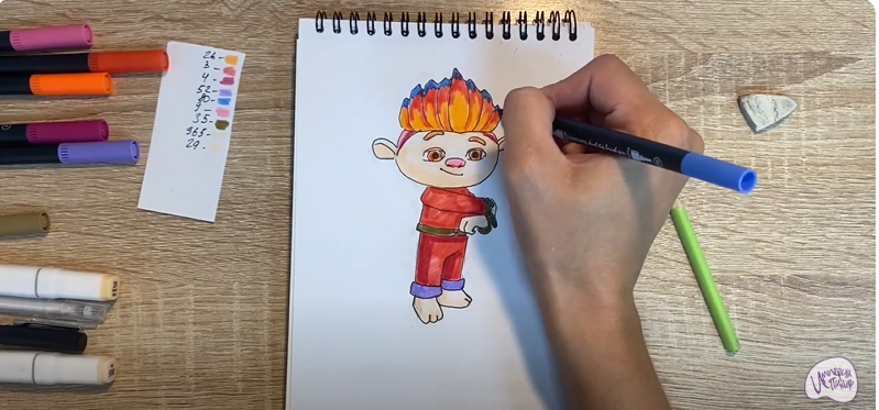 Рисуем Рей из "Монсики"