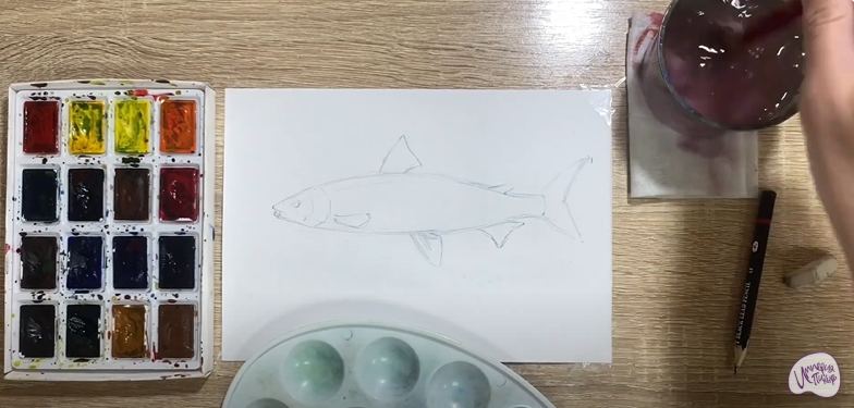 Рисуем Байкальский омуль