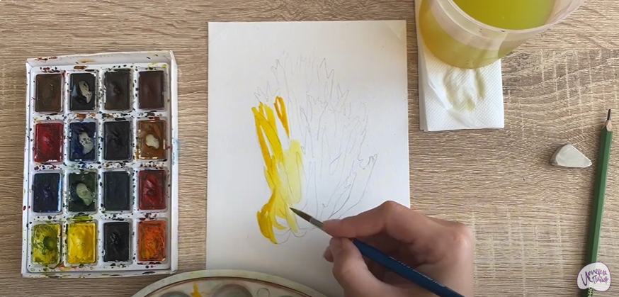 Рисуем Рогатик жёлтый