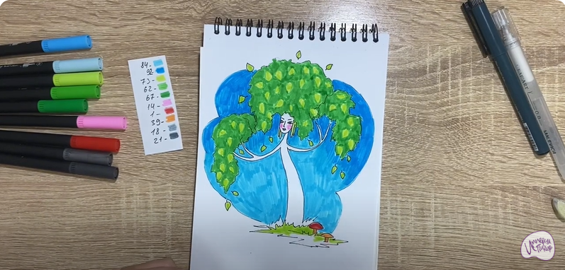 Рисуем Берёза из сказки