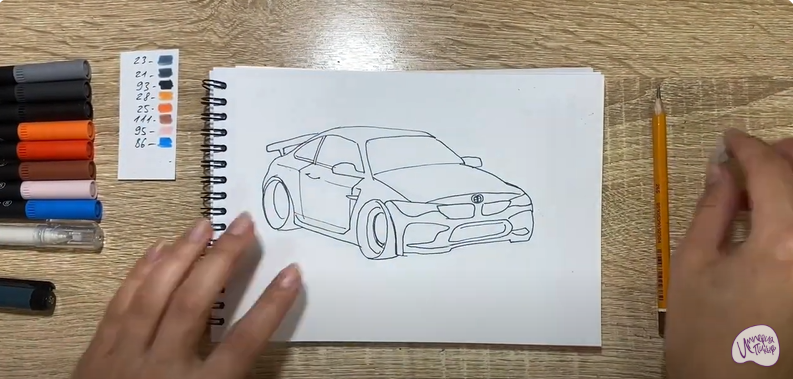 Рисуем Машина марки "БМВ"
