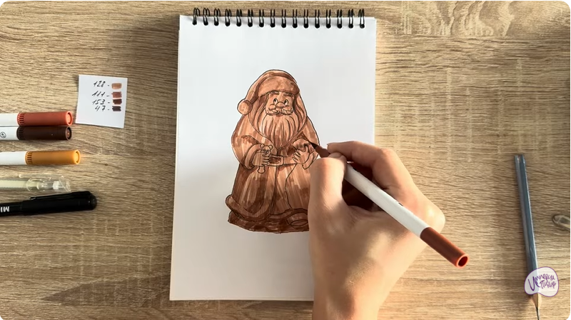 Рисуем Шоколадный Дед Мороз