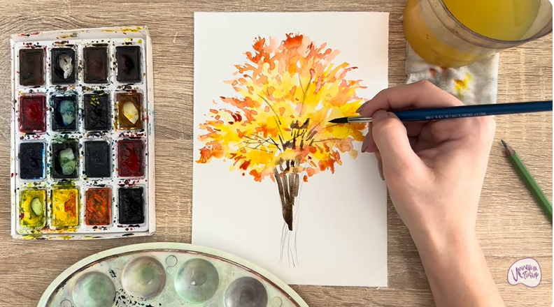 Рисуем Багрянник японский