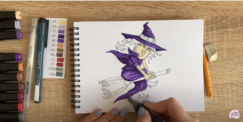 Рисуем Ведьмочка
