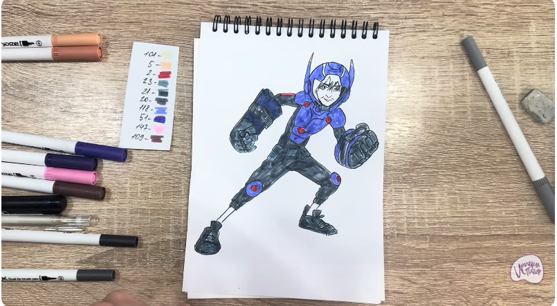 Рисуем Хиро Хамада из "Город Героев"