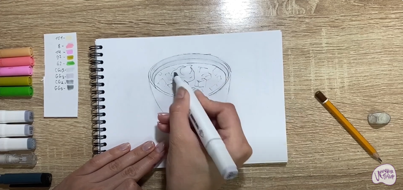Рисуем Окрошка