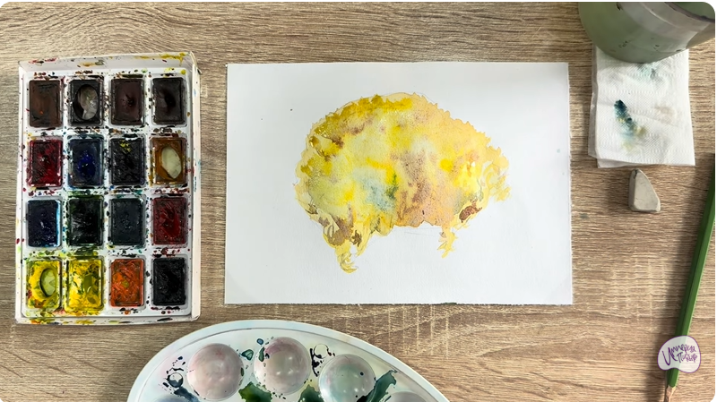 Рисуем Рамария жёлтая