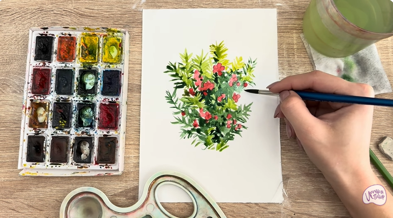 Рисуем Тис ягодный