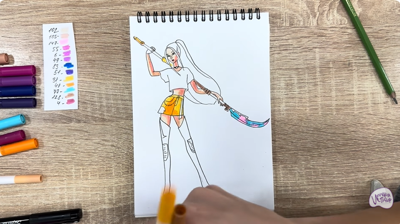 Рисуем Мира из "Кейпоп-охотницы на демонов"